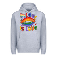 Heather Grey love is love lips Premium Hoodie - MaliasSmallBusiness