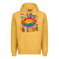 Mustard love is love lips Premium Hoodie - MaliasSmallBusiness