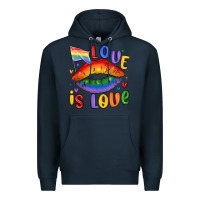 Navy love is love lips Premium Hoodie - MaliasSmallBusiness