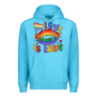 Ocean Blue love is love lips Premium Hoodie - MaliasSmallBusiness