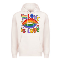 Pale Pink love is love lips Premium Hoodie - MaliasSmallBusiness