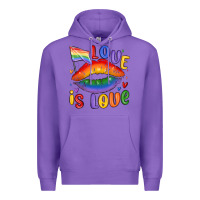 Purple love is love lips Premium Hoodie - MaliasSmallBusiness