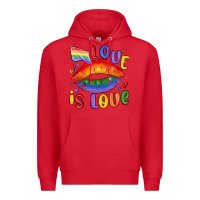 Red love is love lips Premium Hoodie - MaliasSmallBusiness