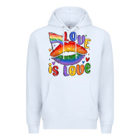 White love is love lips Premium Hoodie - MaliasSmallBusiness