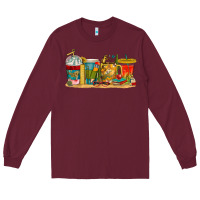 Burgundy teacher fuel coffee cups Long Sleeve Tee - texasbilliewilder