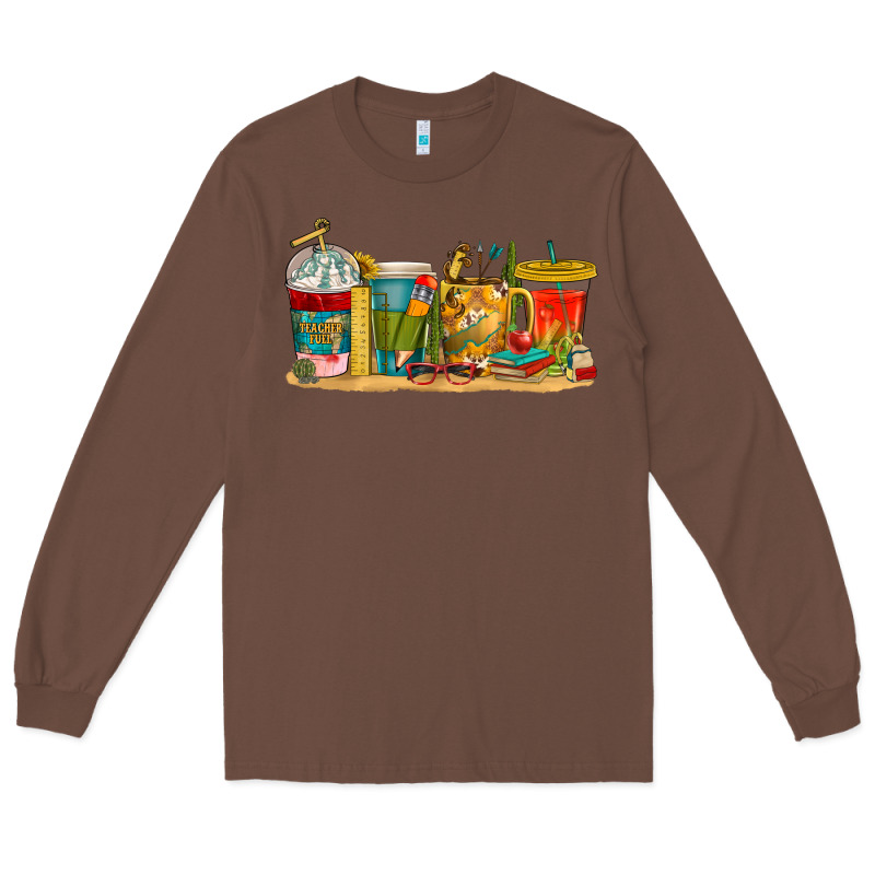 Teacher Fuel Coffee Cups Long Sleeve Tee by texasbilliewilder | Teevron