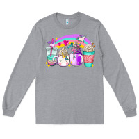 Heather Grey unicorn coffee cups Long Sleeve Tee - AdoDesignShop