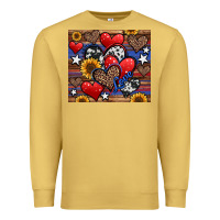 Antique Gold 4th of july american hearts Premium Sweatshirt - Jasminsmagicworld