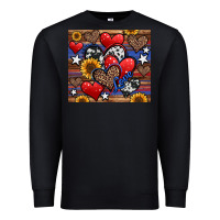 Black 4th of july american hearts Premium Sweatshirt - Jasminsmagicworld