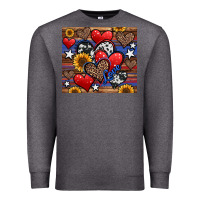 Charcoal Heather 4th of july american hearts Premium Sweatshirt - Jasminsmagicworld