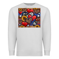 Dove Grey 4th of july american hearts Premium Sweatshirt - Jasminsmagicworld