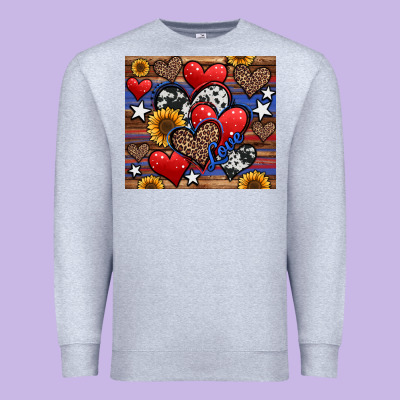4th Of July American Hearts Premium Sweatshirt Designed By Jasminsmagicworld
