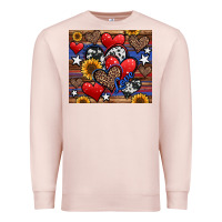 Pale Pink 4th of july american hearts Premium Sweatshirt - Jasminsmagicworld