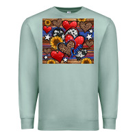 Seafoam 4th of july american hearts Premium Sweatshirt - Jasminsmagicworld