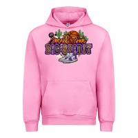 Fuchsia Pink small town big spirit basketball Urban Hoodie - NancyCooperArtShop
