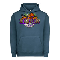 Pigment Midnight Navy small town big spirit basketball Urban Hoodie - NancyCooperArtShop