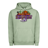Pigment Oil Green small town big spirit basketball Urban Hoodie - NancyCooperArtShop