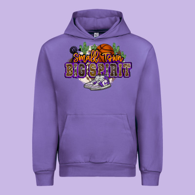 Small Town Big Spirit Basketball Urban Hoodie Designed By Nancycooperartshop