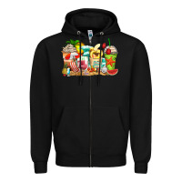 Black summer vibes coffee cups Zipper Hoodie - Zillion Design Studio