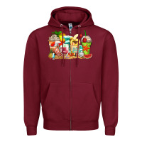 Burgundy summer vibes coffee cups Zipper Hoodie - Zillion Design Studio