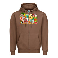 Chestnut summer vibes coffee cups Zipper Hoodie - Zillion Design Studio