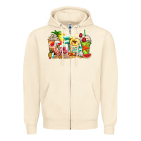 Sandshell summer vibes coffee cups Zipper Hoodie - Zillion Design Studio