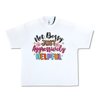 White not bossy just aggressively helpful Urban Heavy Tee - MaliasSmallBusiness