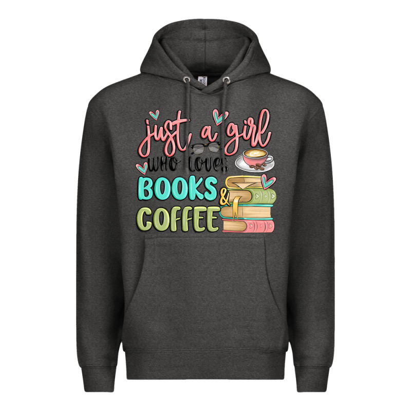 Just A Girl Who Loves Books And Coffee Premium Hoodie by MaliasSmallBusiness | Teevron