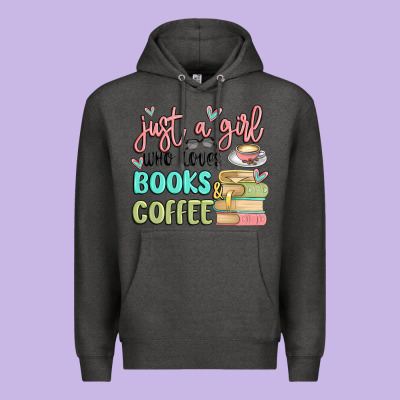 Just A Girl Who Loves Books And Coffee Premium Hoodie Designed By Maliassmallbusiness