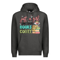 Charcoal Heather just a girl who loves books and coffee Premium Hoodie - MaliasSmallBusiness