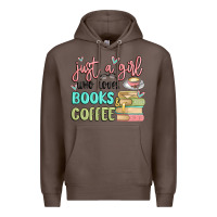 Coffee just a girl who loves books and coffee Premium Hoodie - MaliasSmallBusiness