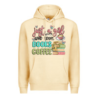 Pina Colada just a girl who loves books and coffee Premium Hoodie - MaliasSmallBusiness
