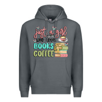 Rock just a girl who loves books and coffee Premium Hoodie - MaliasSmallBusiness