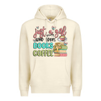 Sandshell just a girl who loves books and coffee Premium Hoodie - MaliasSmallBusiness
