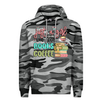 Slate Camo just a girl who loves books and coffee Premium Hoodie - MaliasSmallBusiness