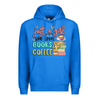 True Royal just a girl who loves books and coffee Premium Hoodie - MaliasSmallBusiness
