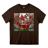 Chocolate Brown merry Christmas Heavy Core Tee - CowhideDigitalArt