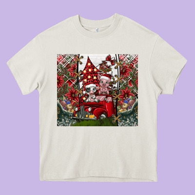 Merry Christmas Heavy Core Tee Designed By Cowhidedigitalart