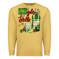 Antique Gold gin`gle bells with bottle and cocktail Premium Sweatshirt - AdoDesignShop