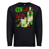 Black gin`gle bells with bottle and cocktail Premium Sweatshirt - AdoDesignShop
