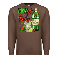 Chestnut gin`gle bells with bottle and cocktail Premium Sweatshirt - AdoDesignShop