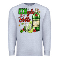 Heather Grey gin`gle bells with bottle and cocktail Premium Sweatshirt - AdoDesignShop
