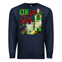 Navy gin`gle bells with bottle and cocktail Premium Sweatshirt - AdoDesignShop