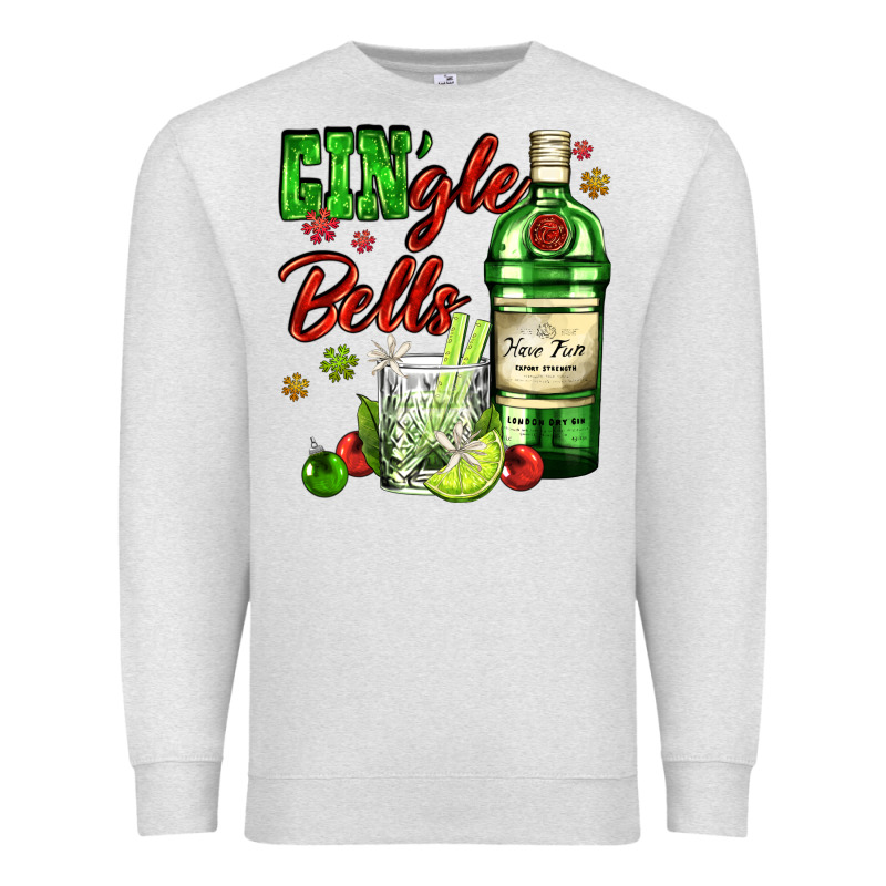 Gin`gle Bells With Bottle And Cocktail Premium Sweatshirt by AdoDesignShop | Teevron