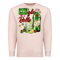 Pale Pink gin`gle bells with bottle and cocktail Premium Sweatshirt - AdoDesignShop