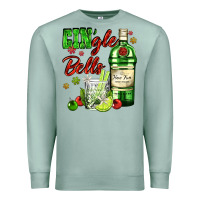Seafoam gin`gle bells with bottle and cocktail Premium Sweatshirt - AdoDesignShop