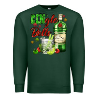 Sports Green gin`gle bells with bottle and cocktail Premium Sweatshirt - AdoDesignShop