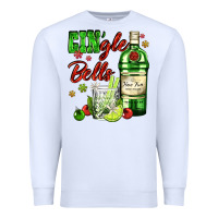 White gin`gle bells with bottle and cocktail Premium Sweatshirt - AdoDesignShop