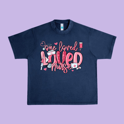 Urban Heavy Tee one loved nurse valentine's day