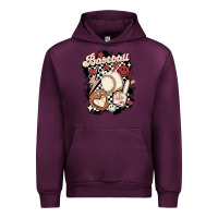 Mauve Wine checkered retro baseball Urban Hoodie - MaliasSmallBusiness